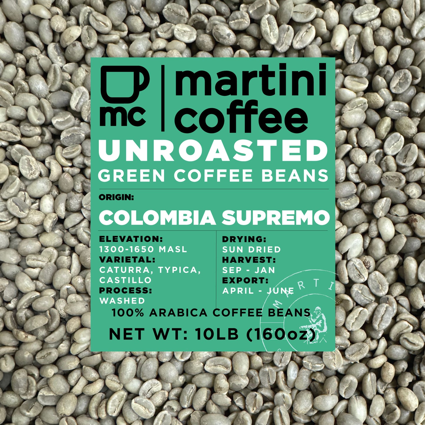 Unroasted Colombia Supremo 17/18