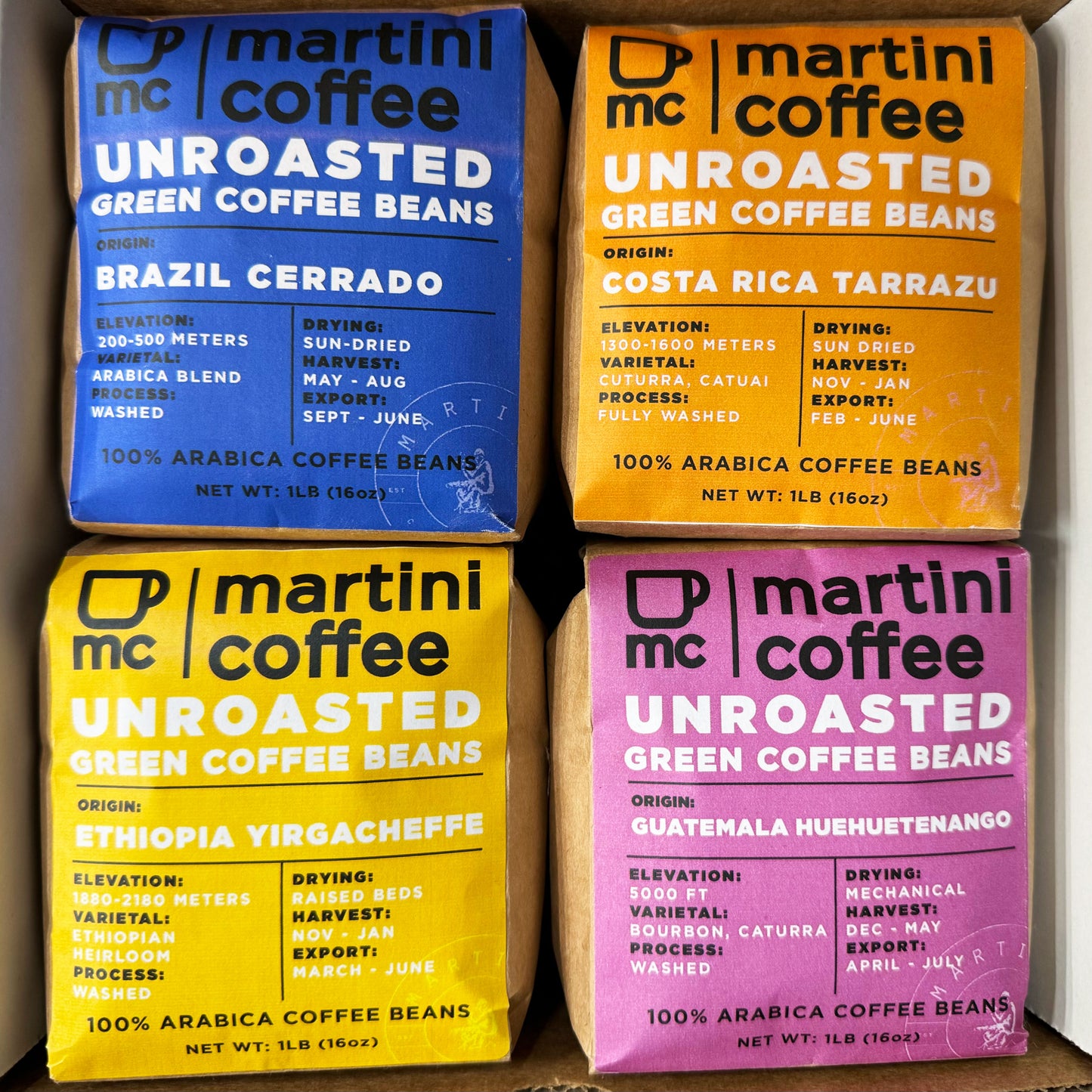 Unroasted Green Coffee Sampler Pack