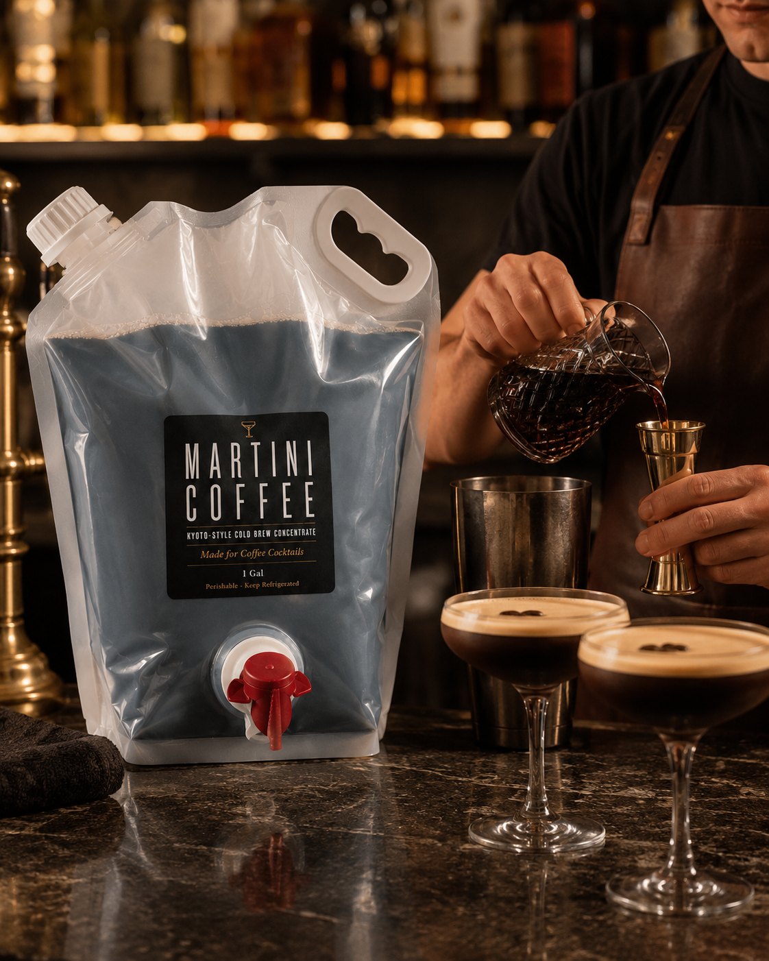 Pouring Martini Coffee concentrate